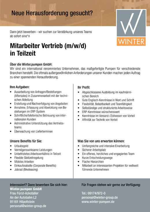Stellenanzeige-Mitarbeiter-Vertrieb